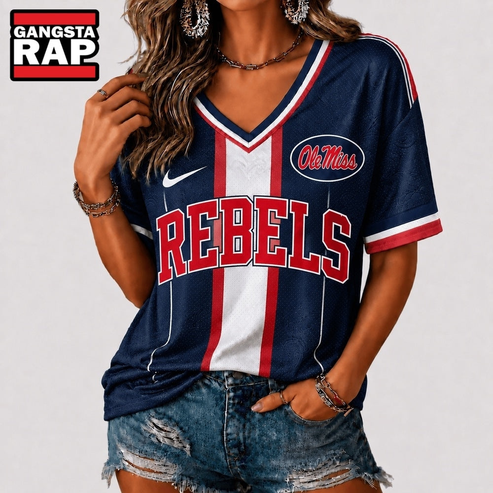 Ole Miss Rebels NCAA Rivalry Game Spirit V neck T Shirt