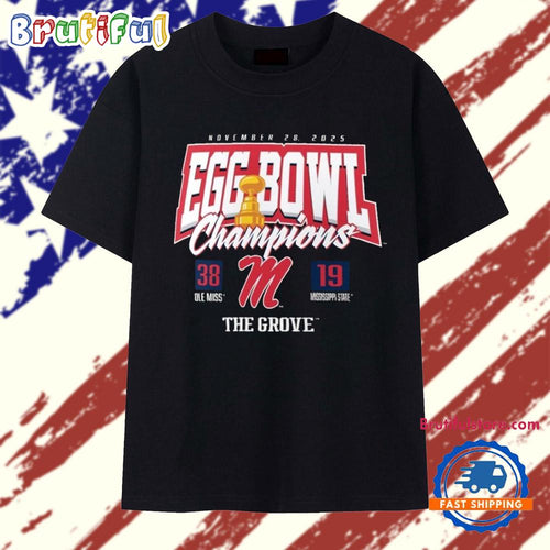 Ole Miss Rebels vs. Mississippi State Bulldogs 2025 Egg Bowl Champions Score T Shirt