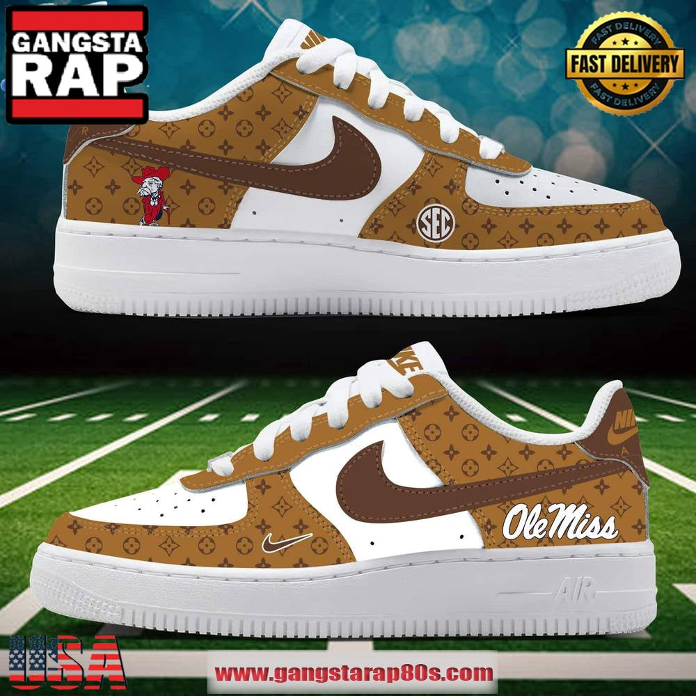 Ole Miss x Louis Vuitton Limited Edition Air Force 1 Running Sneakers Shoes