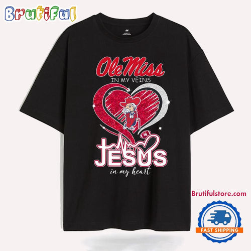 Ole Miss in My Veins Jesus Loves Me Limited Edition T Shirt