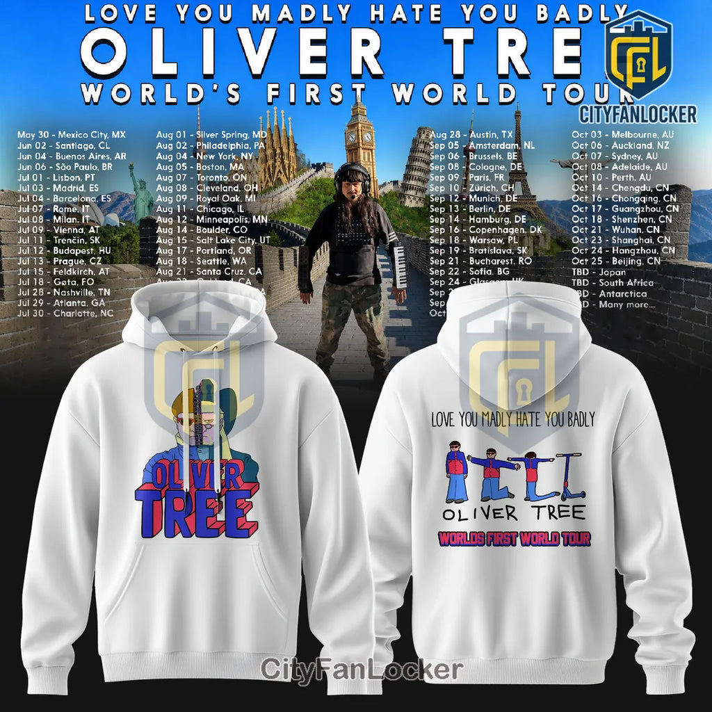 Oliver Tree World’s First World Tour White Hoodie