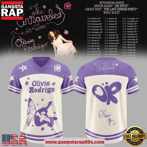 Olivia Rodrigo The Unraveled Tour 2026 Special Football Jersey