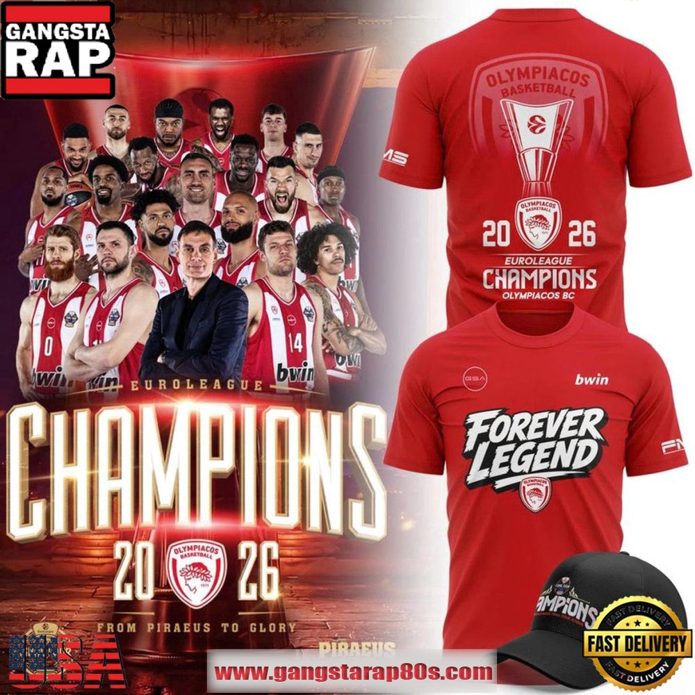 Olympiacos B.C. EuroLeague Champions 2026 Forever Legend Special T-Shirt