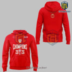 Olympiacos Piraeus BC 2026 EuroLeague Champions Red Hoodie