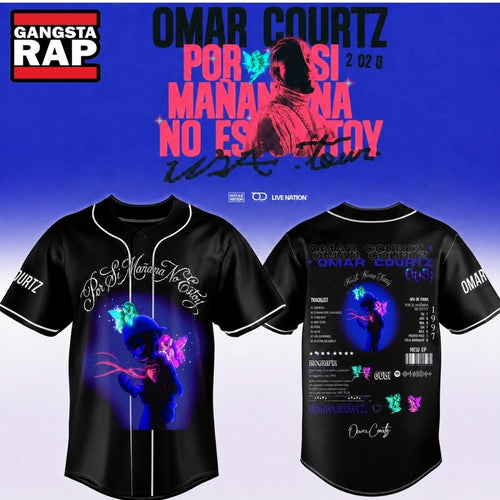 Omar Courtz Por Si Manana No Estoy Tour 2026 Signed New Design Baseball Jersey