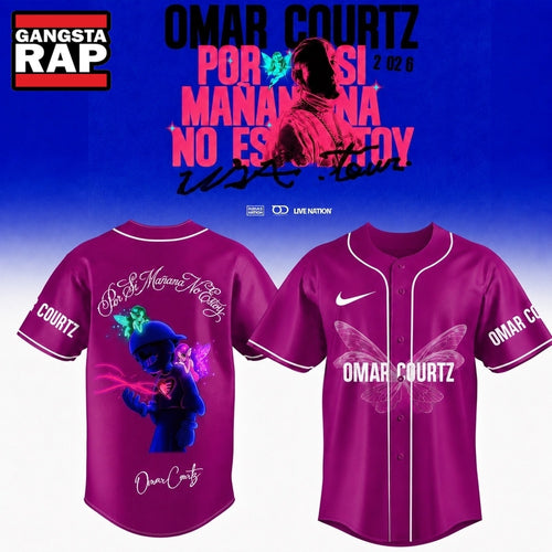 Omar Courtz Por Si Manana No Estoy Tour Signature Pink Design Baseball Jersey