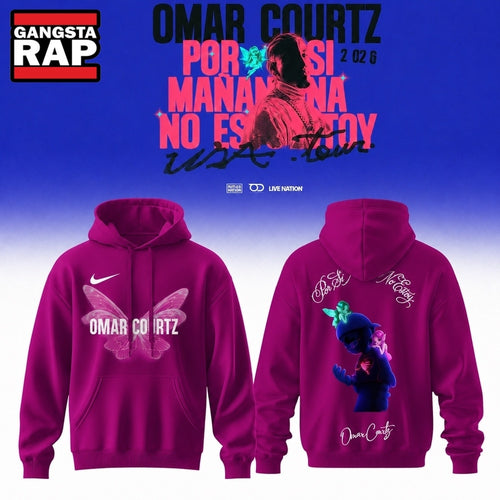 Omar Courtz Por Si Manana No Estoy Tour Signature Pink Design Hoodie