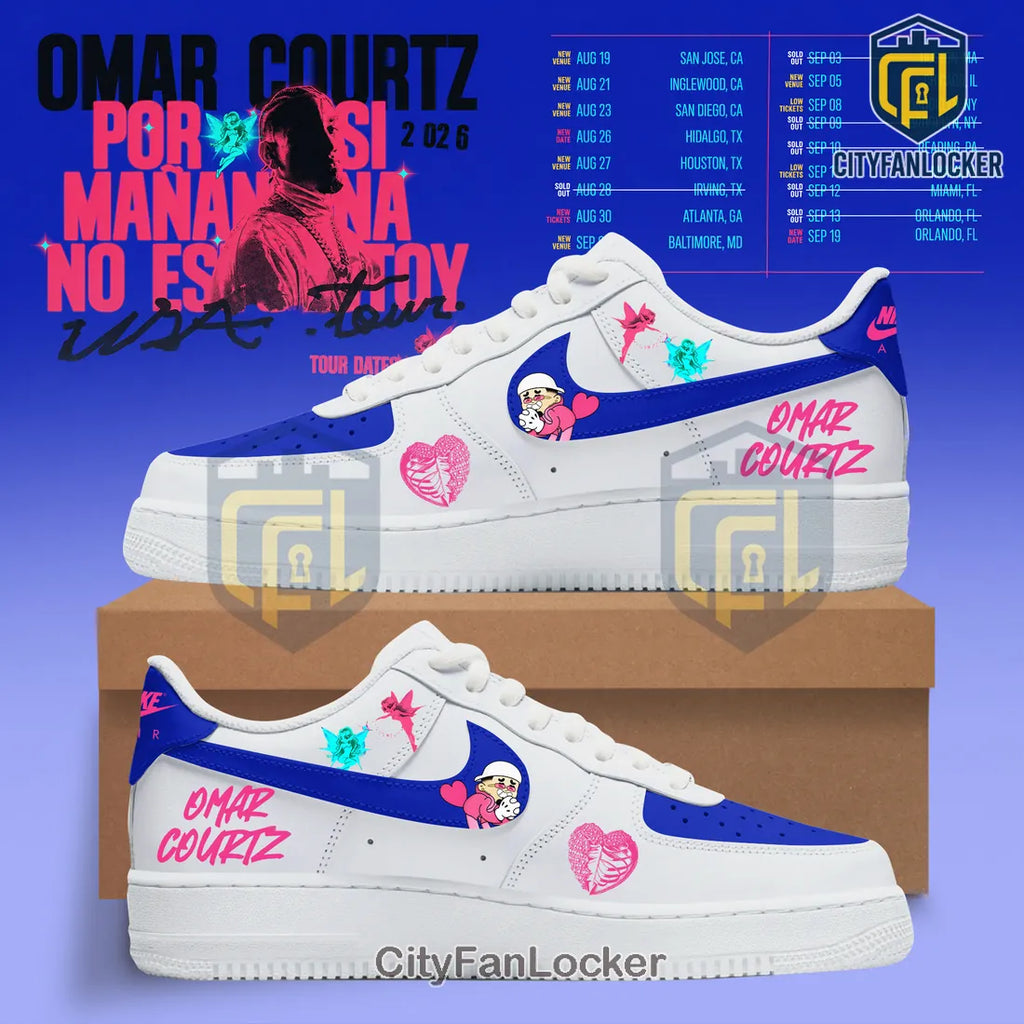 Omar Courtz Tour Edition White Nike Air Force 1 Sneakers