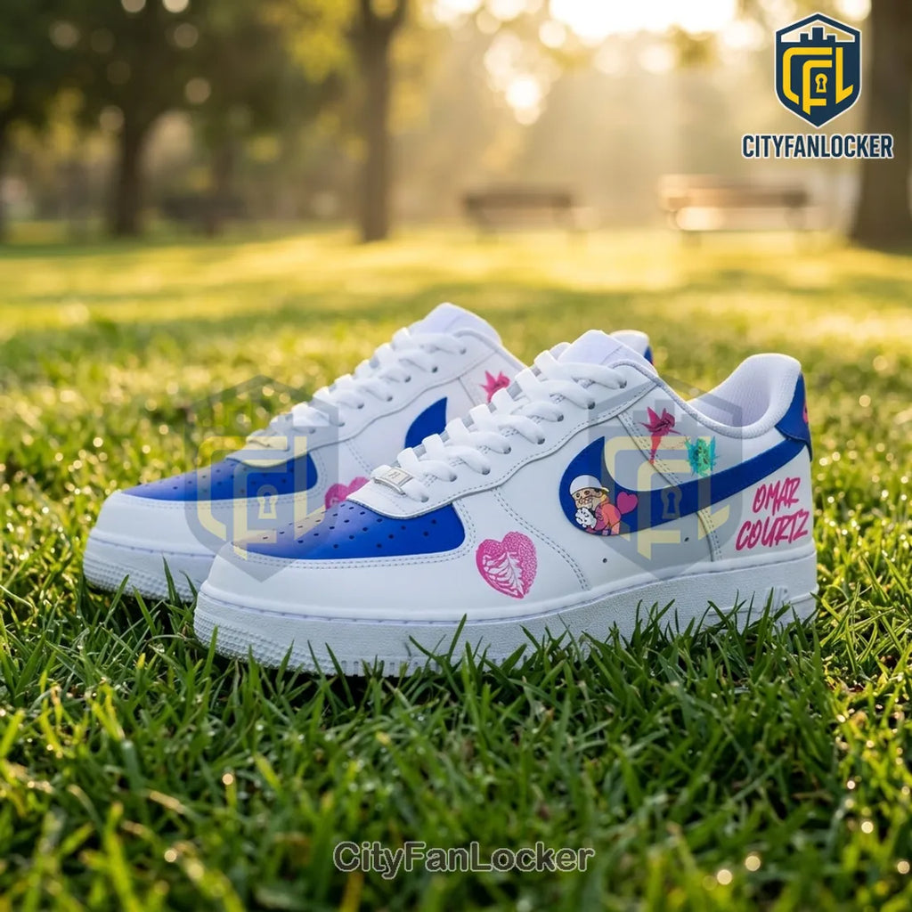 Omar Courtz Tour Edition White Nike Air Force 1 Sneakers