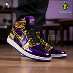 Omega Psi Phi 1911 Metallic Gold & Purple Custom Air Jordan 1 High Top Sneakers