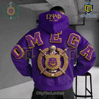 Omega Psi Phi Founders 1911 3D Letters Purple Gold Premium Hoodie