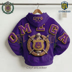 Omega Psi Phi Founders 1911 3D Letters Purple Gold Premium Hoodie