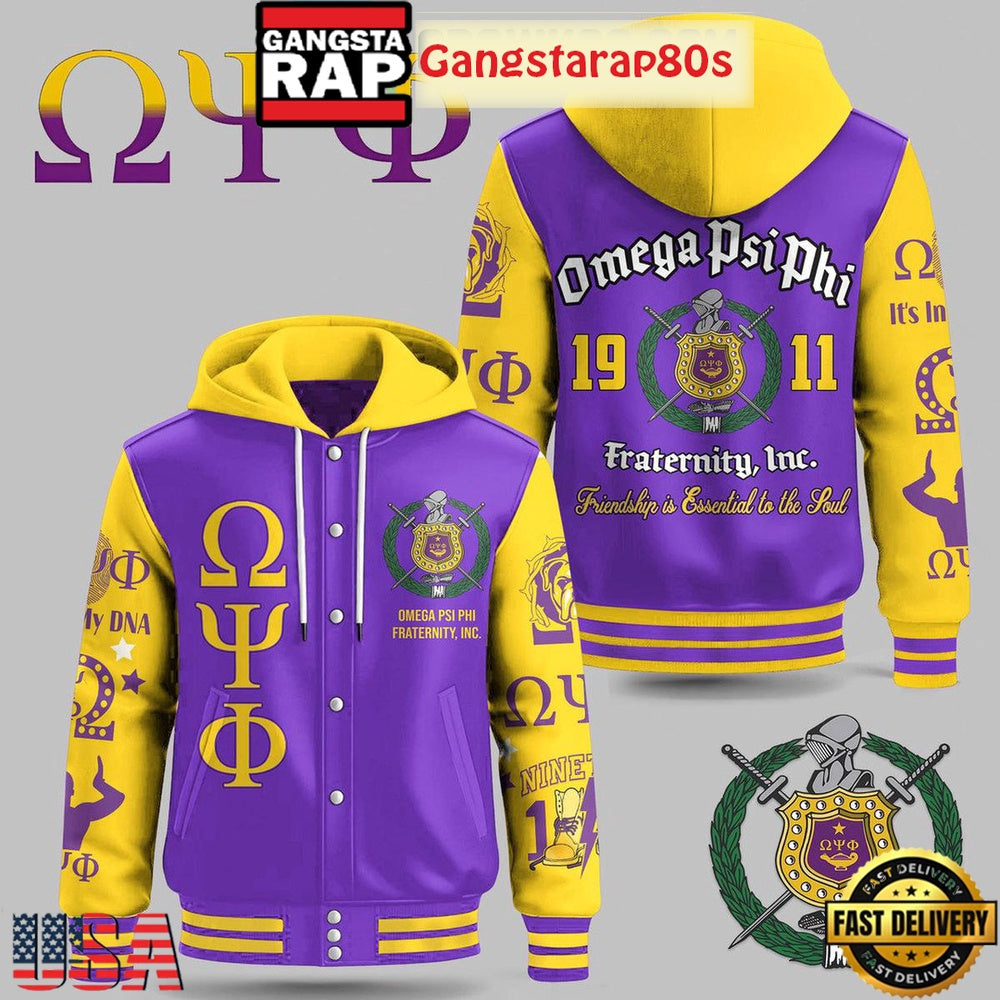 Omega Psi Phi Fraternity Inc. To The Soul New Edition Baseball Jacket