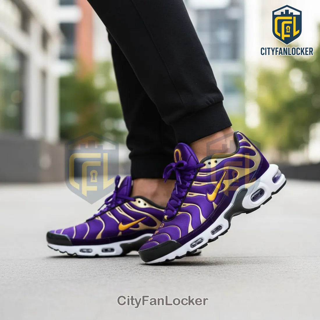 Omega Psi Phi Greek Fraternity Custom Purple & Gold TN Sneakers
