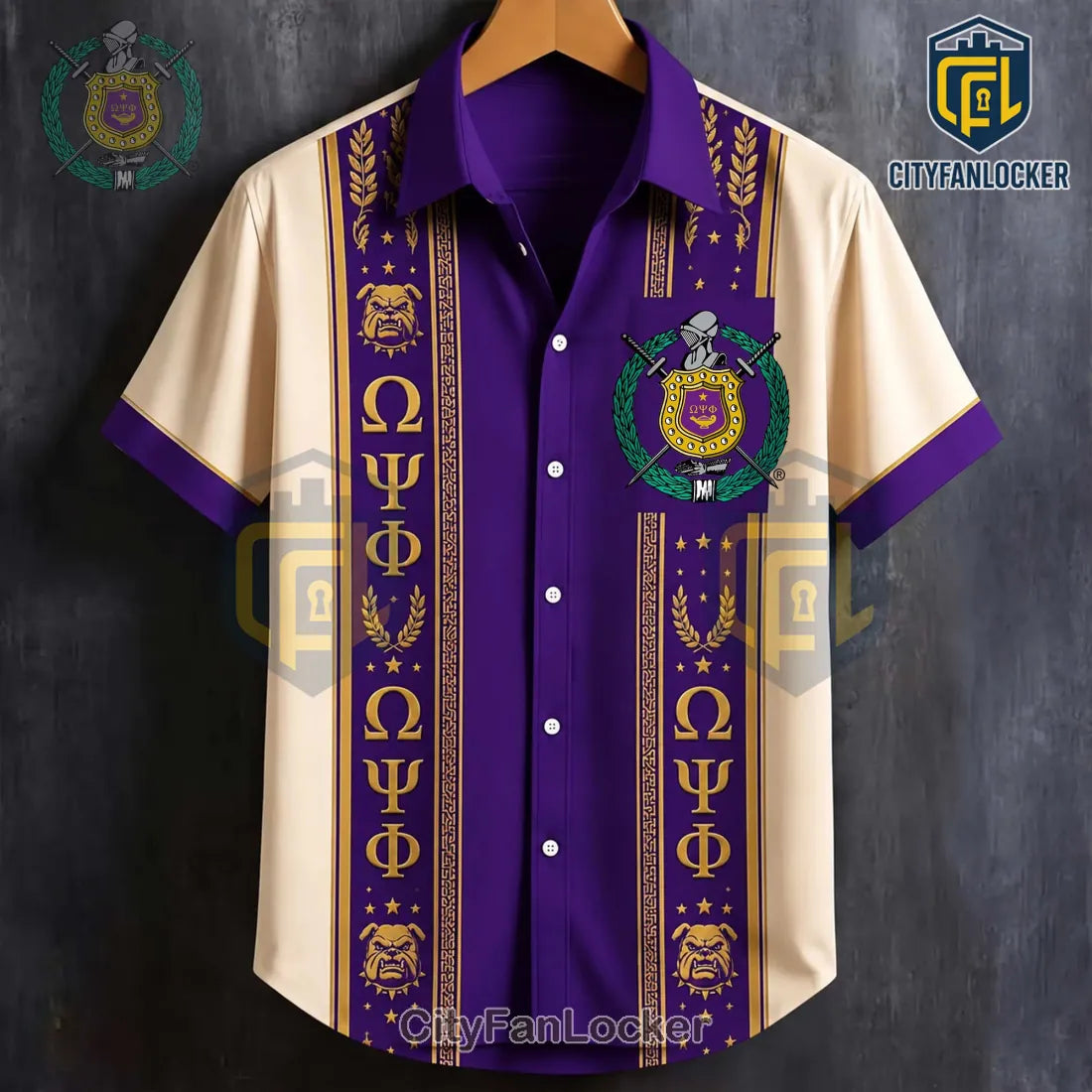 Omega Psi Phi Mascot Pattern Hawaiian Shirt