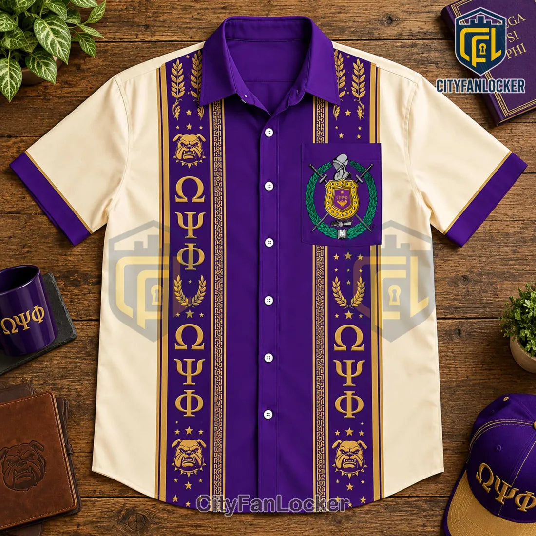 Omega Psi Phi Mascot Pattern Hawaiian Shirt