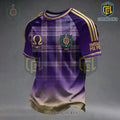 Omega Psi Phi Plaid Purple Gold Gradient Fraternity T-Shirt