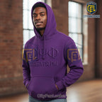 Omega Psi Phi Purple Embossed Greek Letters Hoodie