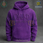 Omega Psi Phi Purple Embossed Greek Letters Hoodie