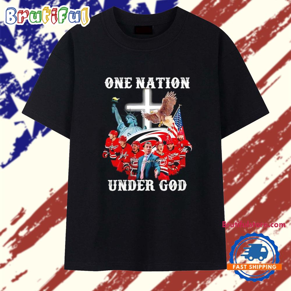 One nation under god Carolina Hurricanes Signatures T Shirt