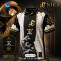 One Piece Luffy Nika Black Gold Polo Shirt