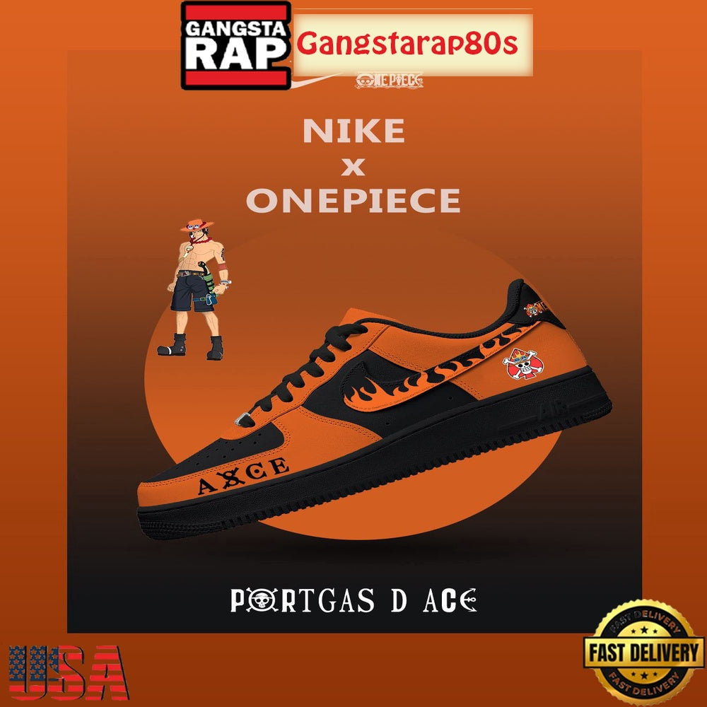 One Piece Portgas D Ace V.2 Nike Air Force 1 Sneakers Shoes