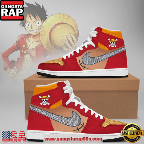 One Piece Red Luffy Limited Edition Nike Air Jordan 1 Sneakers Shoes