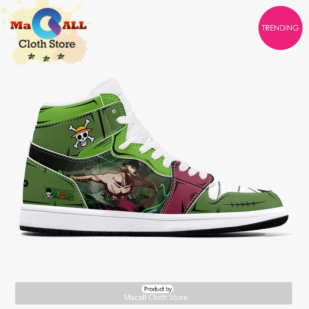 One Piece Roronoa Zoro Santoryu Three Swords AJ1 High Top Shoes