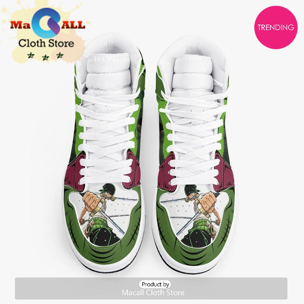 One Piece Roronoa Zoro Santoryu Three Swords AJ1 High Top Shoes