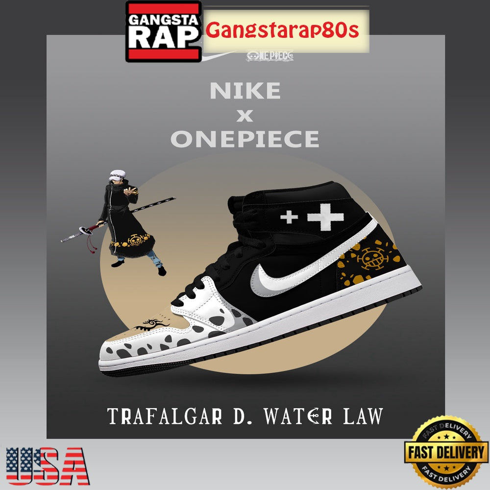 One Piece Trafalgar D. Water Law V.2 Nike Air Jordan 1 High-Top Shoes
