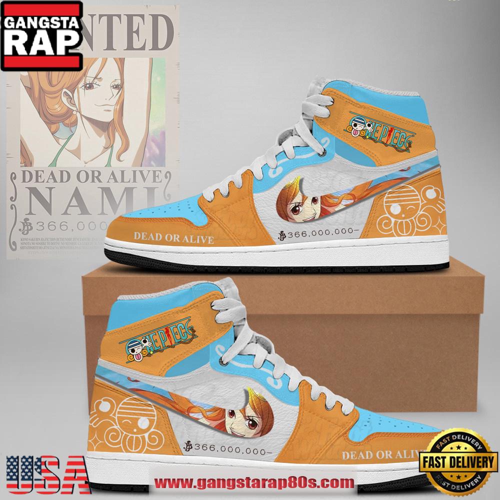 One Piece Wanted Nami Limited Edition Nike Air Jordan 1 Sneakers Shoes