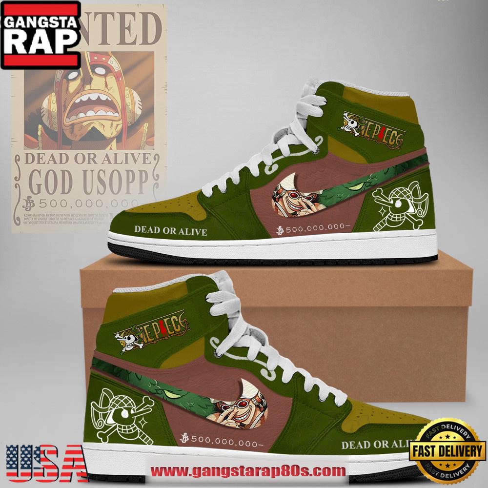 One Piece Wanted Usopp Limited Edition Nike Air Jordan 1 Sneakers Shoes