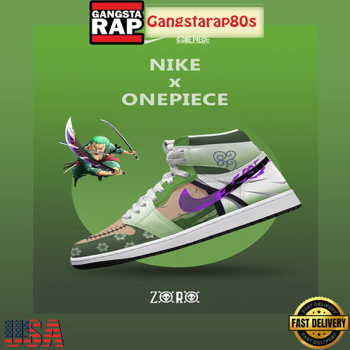 One Piece Zoro V.2 Nike Air Jordan 1 High-Top Shoes