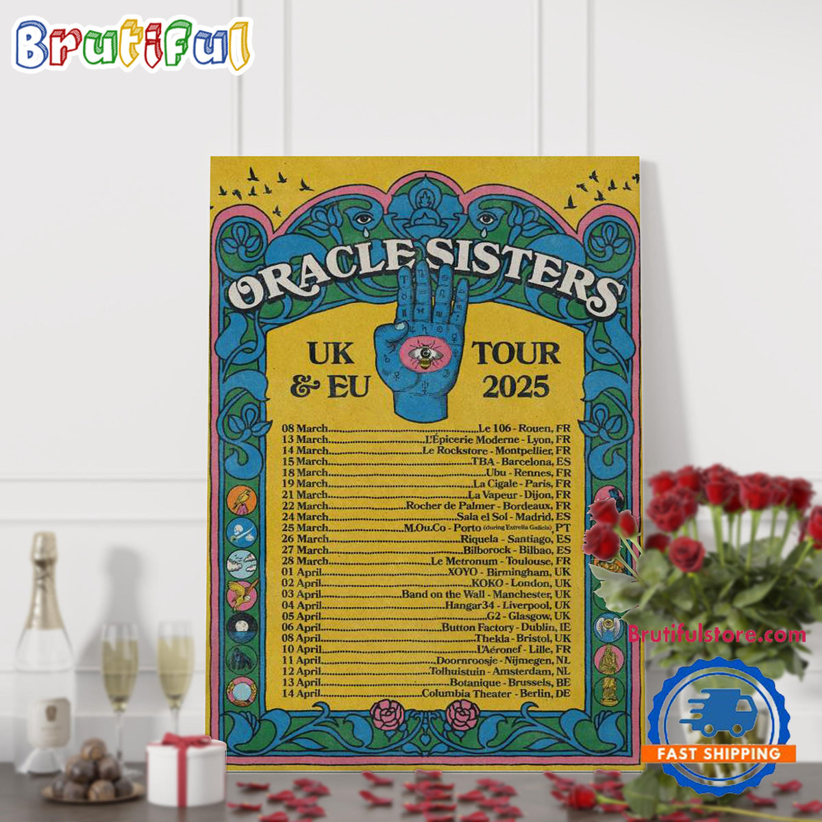 Oracle Sisters UK & EU Tour 2025 New Poster Canvas Art