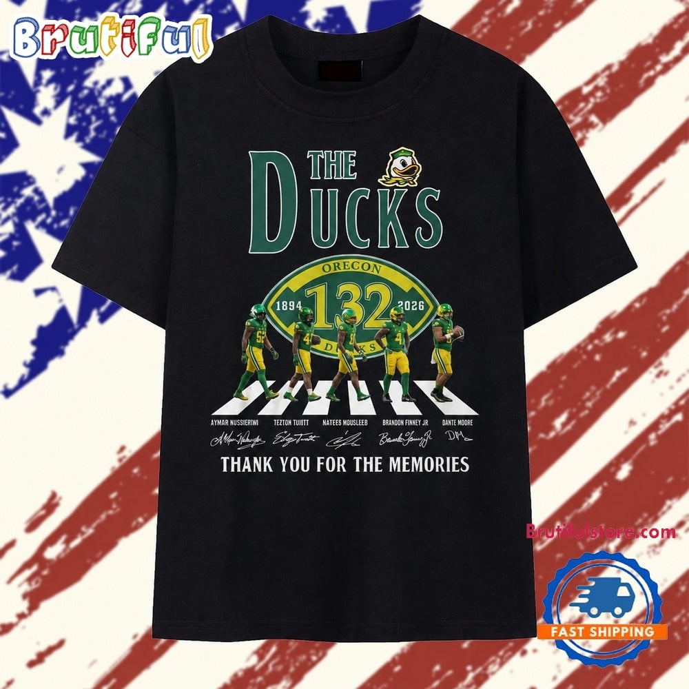 Oregon Ducks 132nd Anniversary 1894 2026 Abbey Road Signatures T Shirt
