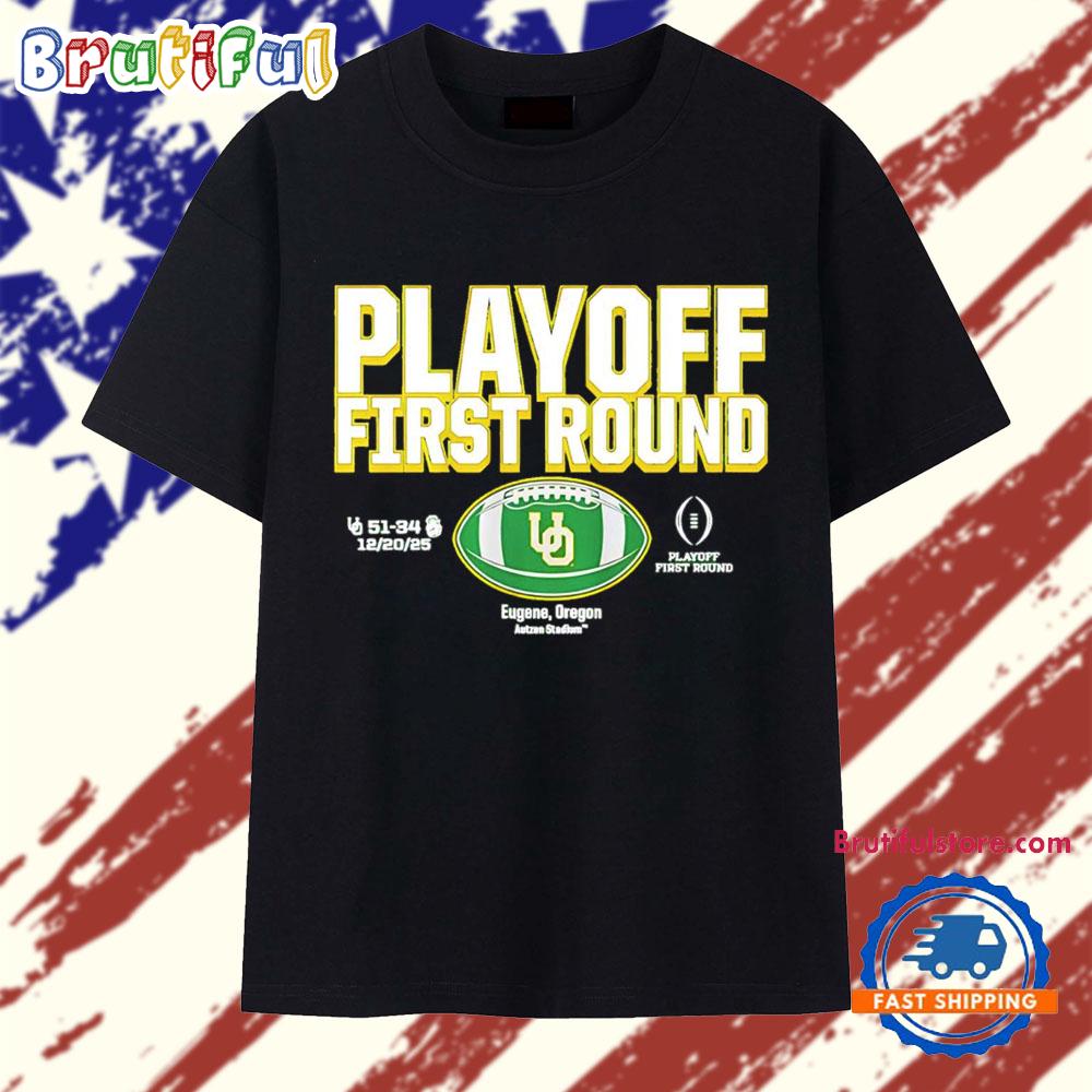 Oregon Ducks 2025 CFP First Round Winner T Shirt