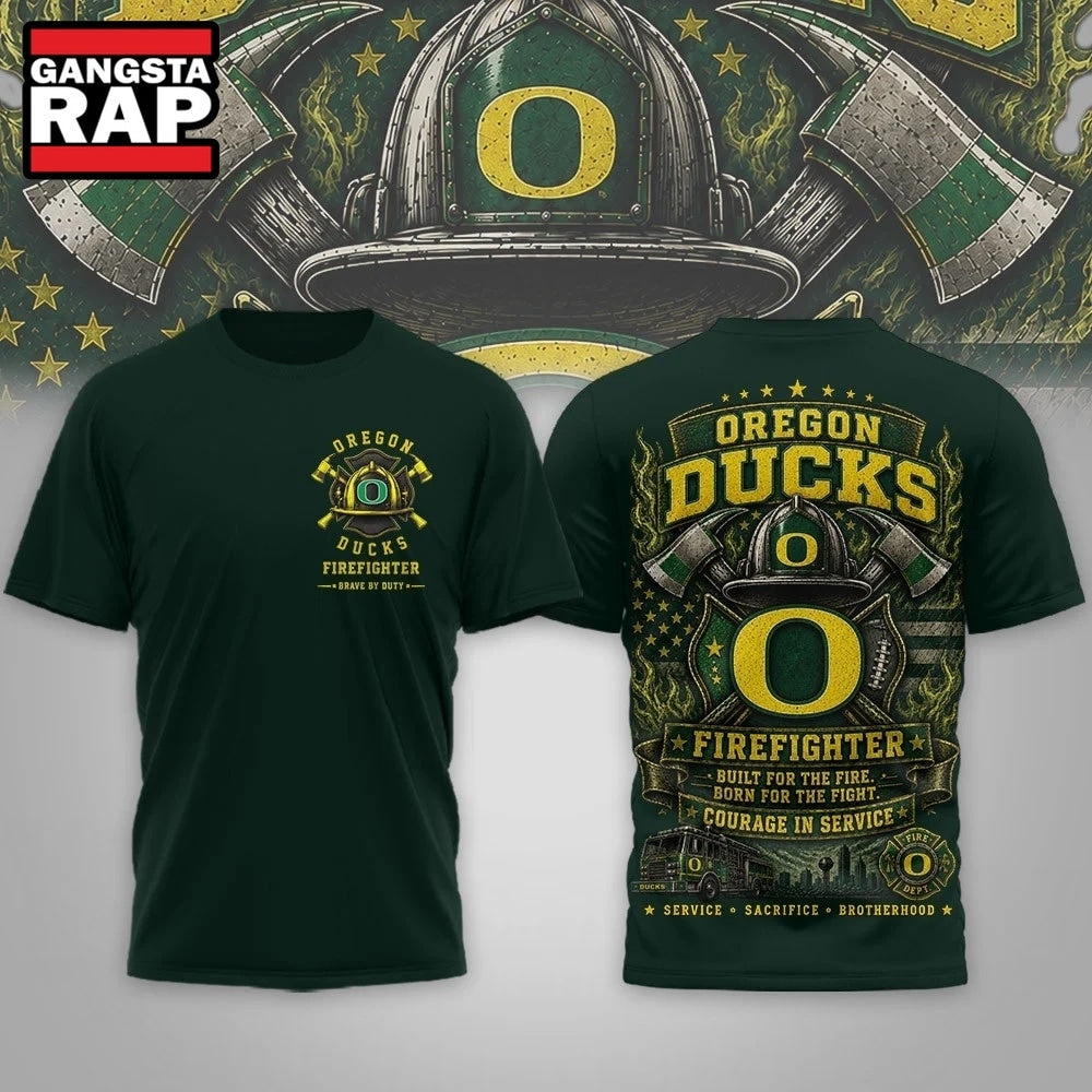 Oregon Ducks 2026 NCAA Firefighter Built for the Fire 3D Shirt Hoodie T-Shirt