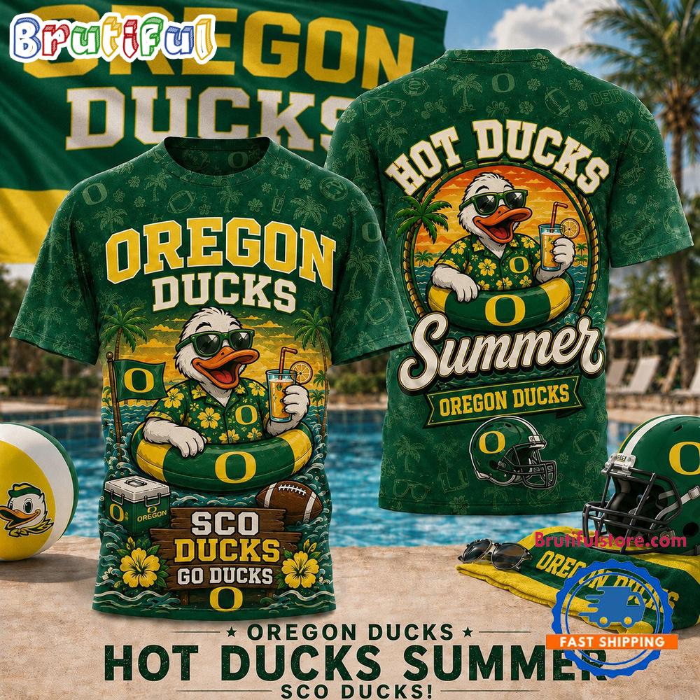 Oregon Ducks 2026 NCAA Hot Summer Mascot Design 3D T Shirt
