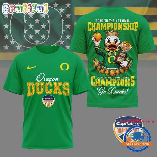 Oregon Ducks 2026 NCAA Orange Bowl Game Champions Limited 3D Shirt