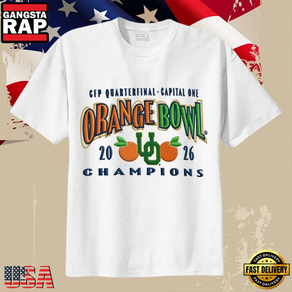 Oregon Ducks 2026 Orange Bowl CFP Quarterfinal Champions T-Shirt
