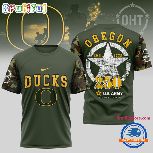 Oregon Ducks 250 Years US Army Limited 3D Shirt