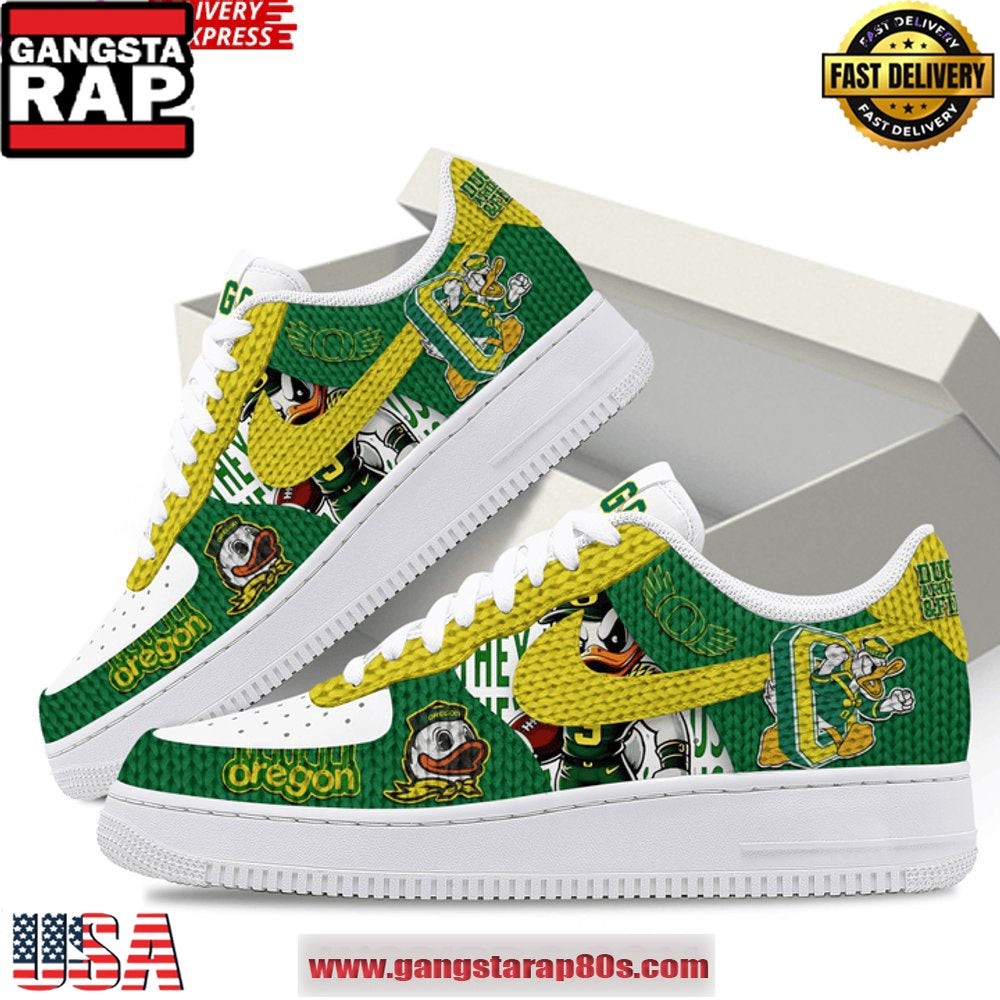 Oregon Ducks Around & Find Out Limited Edition Air Force 1 Running Sneakers