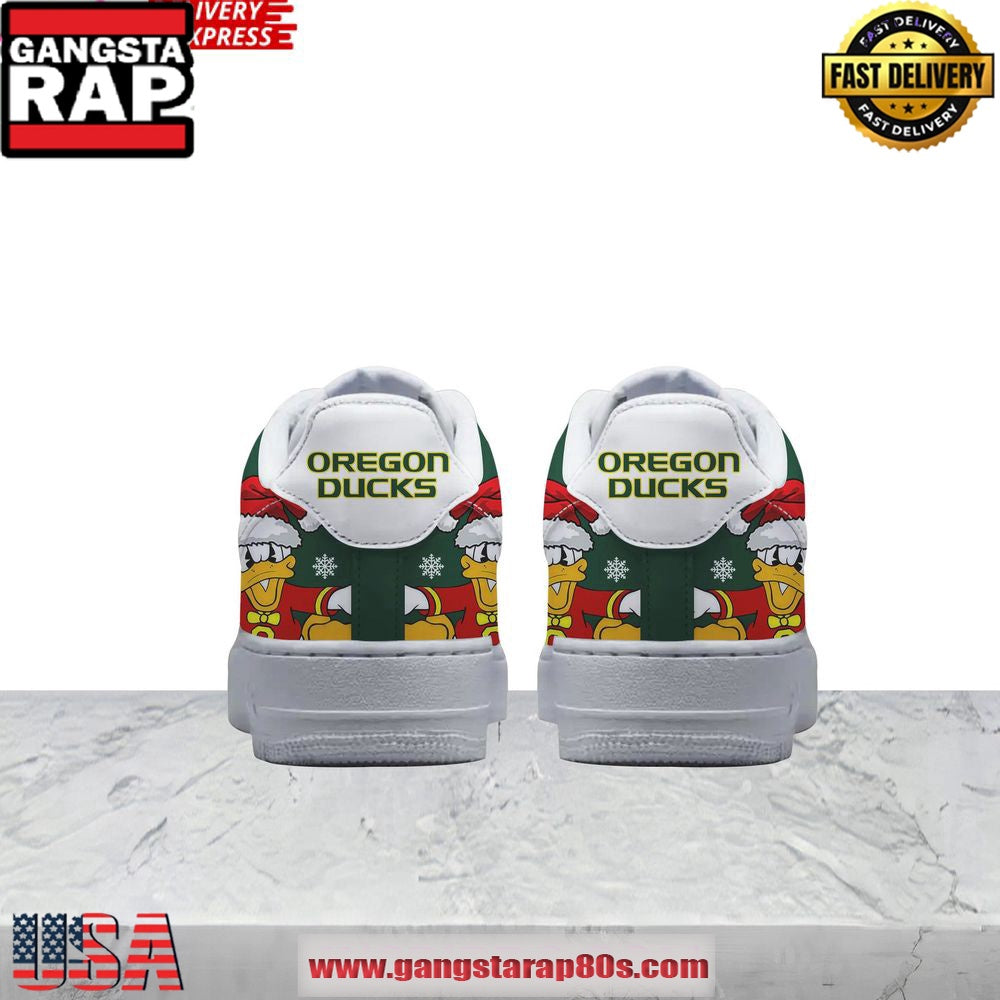 Oregon Ducks Christmas Jingle Ducks Special Air Force 1 Running Sneakers Shoes