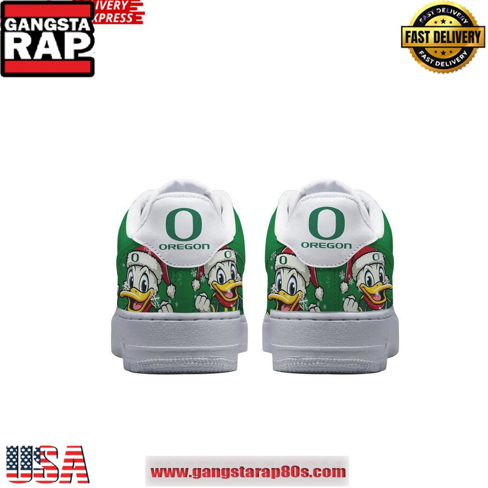 Oregon Ducks Christmas Limited Edition Air Force 1 Running Sneakers Shoes