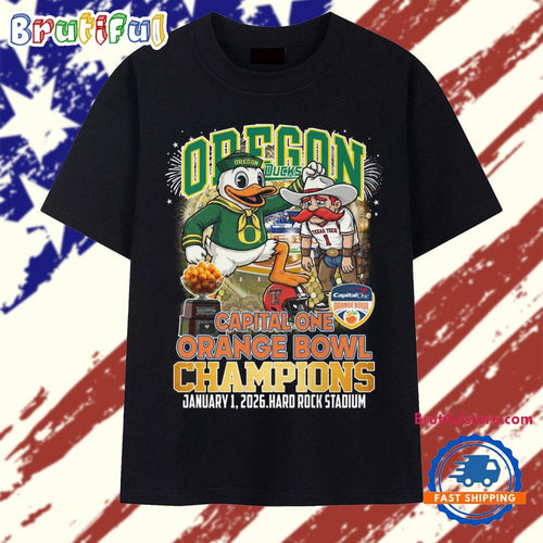 Oregon Ducks Football 2026 Capital One Orange Bowl Champions Winner T Shirt