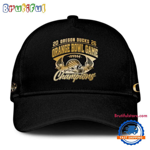 Oregon Ducks Football 2026 Orange Bowl Champions Limited Edition Black Cap