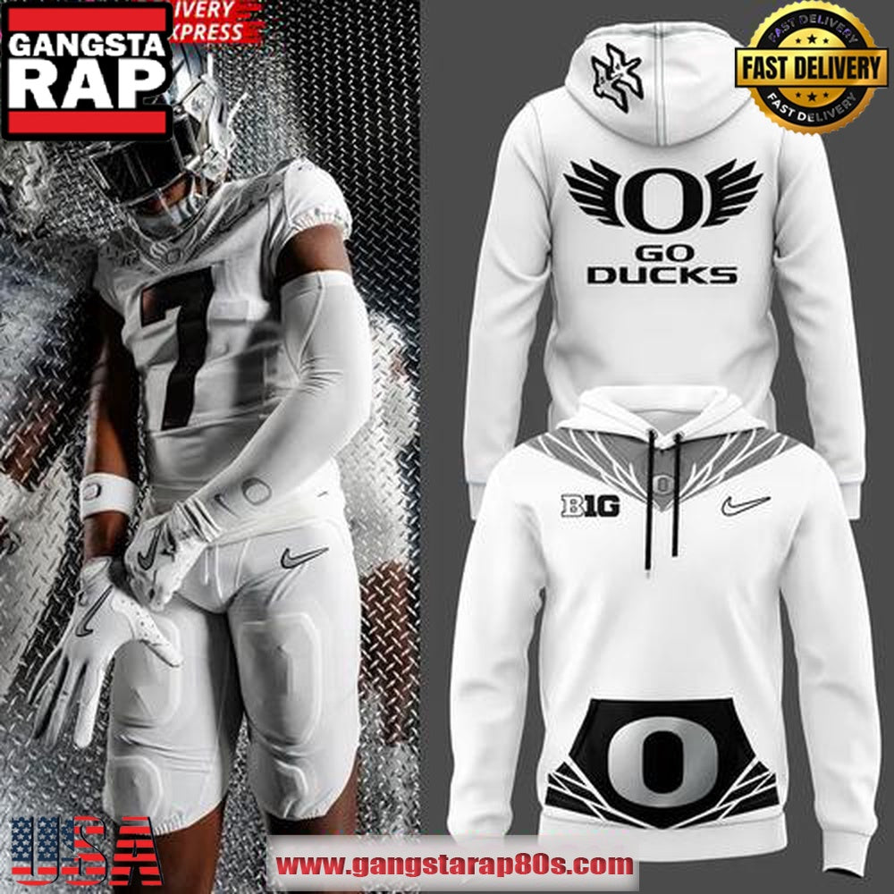 Oregon Ducks ‘Go Ducks’ Big Ten Whiteout Special Edition All Over Print Hoodie