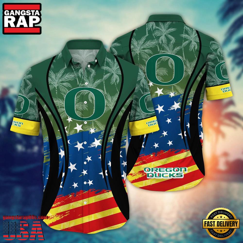 MLB Oregon Ducks Team Logo Hot Summer Aloha Hawaiian Shirt