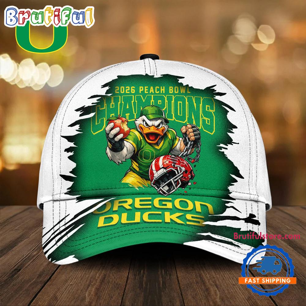 Oregon Ducks NCAA 2026 Peach Bowl Champions Design Classic Cap