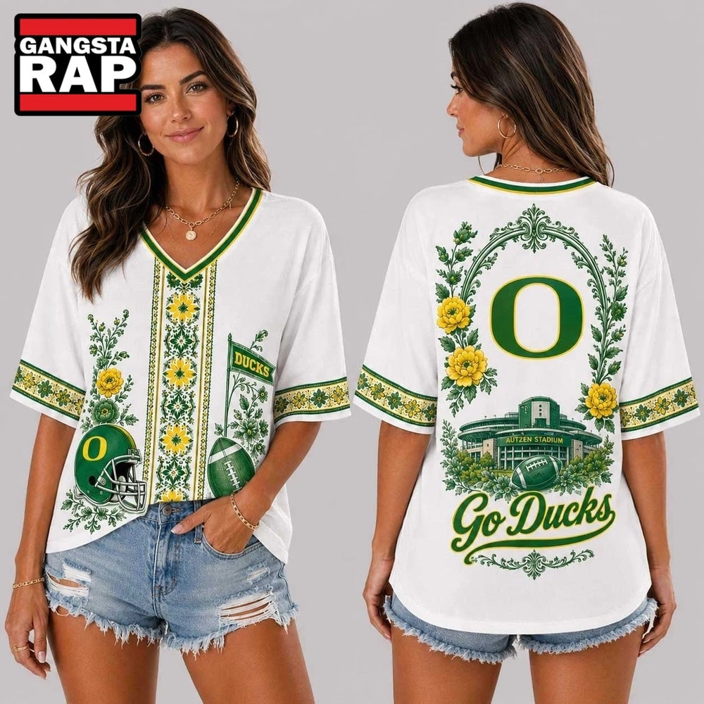 Oregon Ducks NCAA Collegiate Pride Collection V Neck T Shirt
